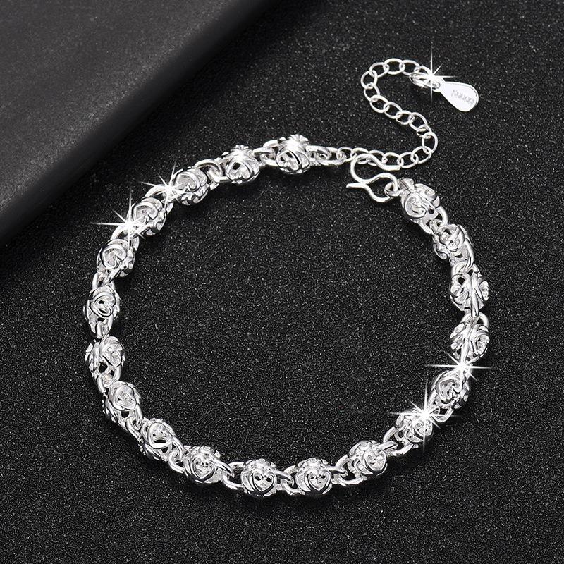 New 925  Silver Ball Bracelets For Women Luxury Designer Hollow Bead Adjustable Charm Bracelets Party Fine Jewelry Gifts