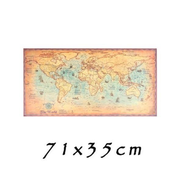 

Мир Бумага Крафт Краска Винтажная Наклейка на Стену Постер Искусство Миры Ремесла 72x36CM