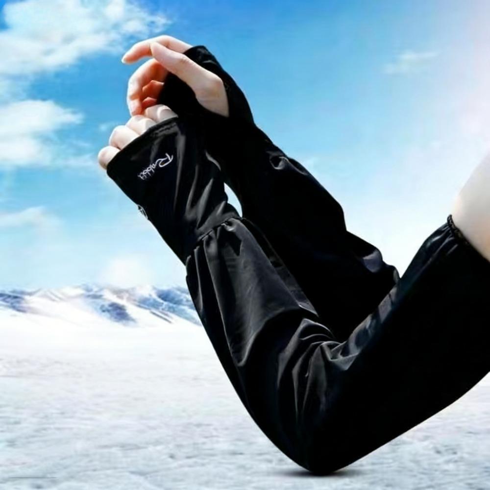 Summer Fingerless Ice Cool Arm Sleeves UV Protection Elastic for Men Women