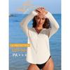CHARMLEAKS Women Rash Guard UPF 50+ Sun Protection Clothing Button Down SPF Hoodie Beach Shirts