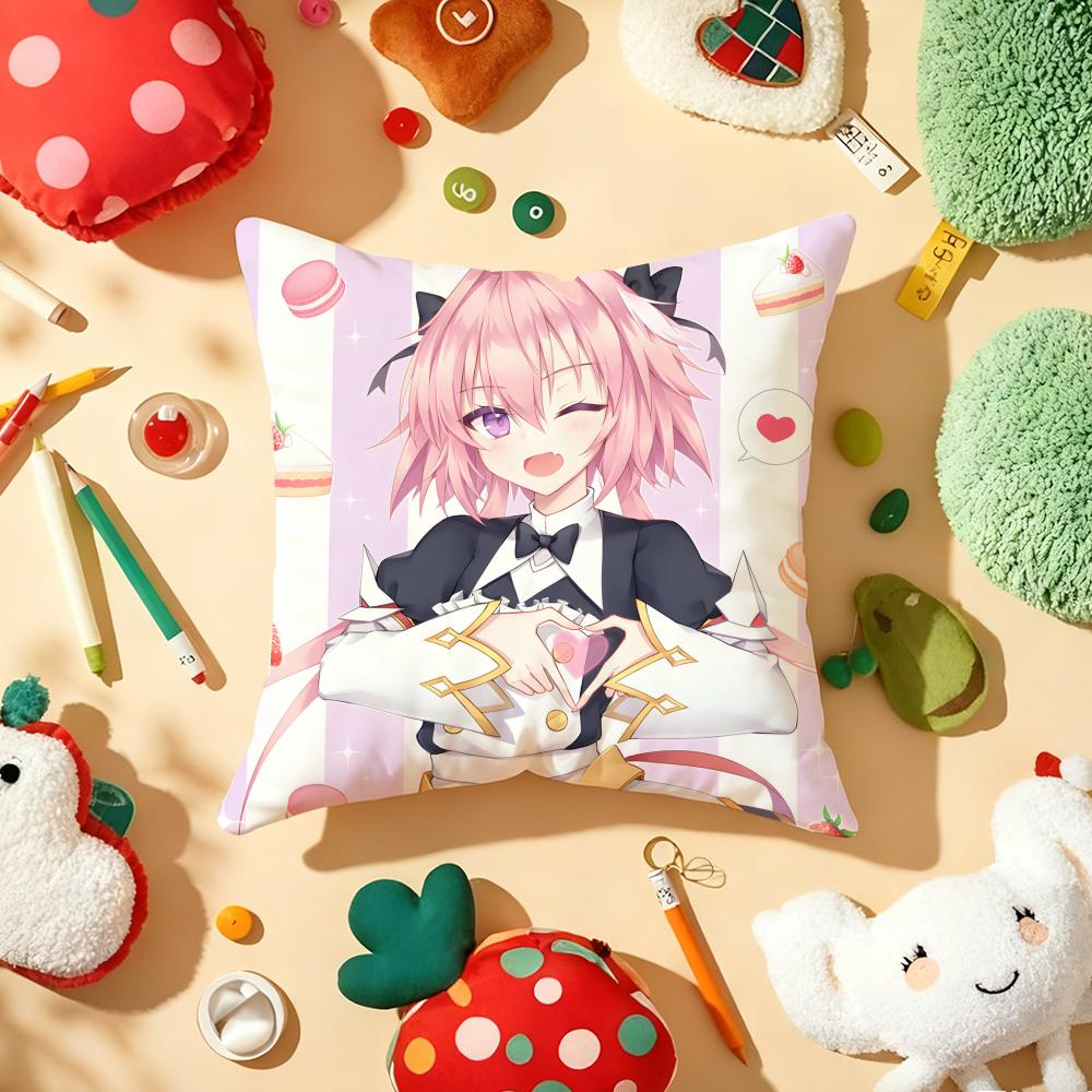 F-Fate A-Apocrypha Astolfo Anime Pillow Case Plush Fabric Soft Double-Sided Printed Sofa Warm Winter Home Gift Cushion Cover