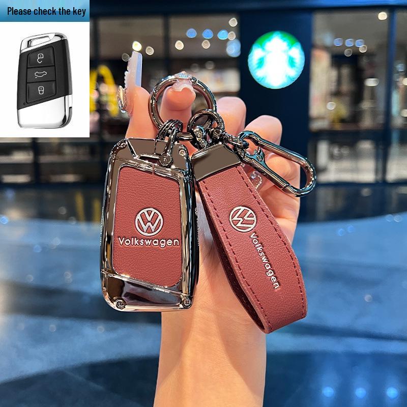 Etui na kluczyk Volkswagen do Teramont, ID3, Tayron, ID4, Golf 8, Lamando - Metalowa i skórzana obudowa.