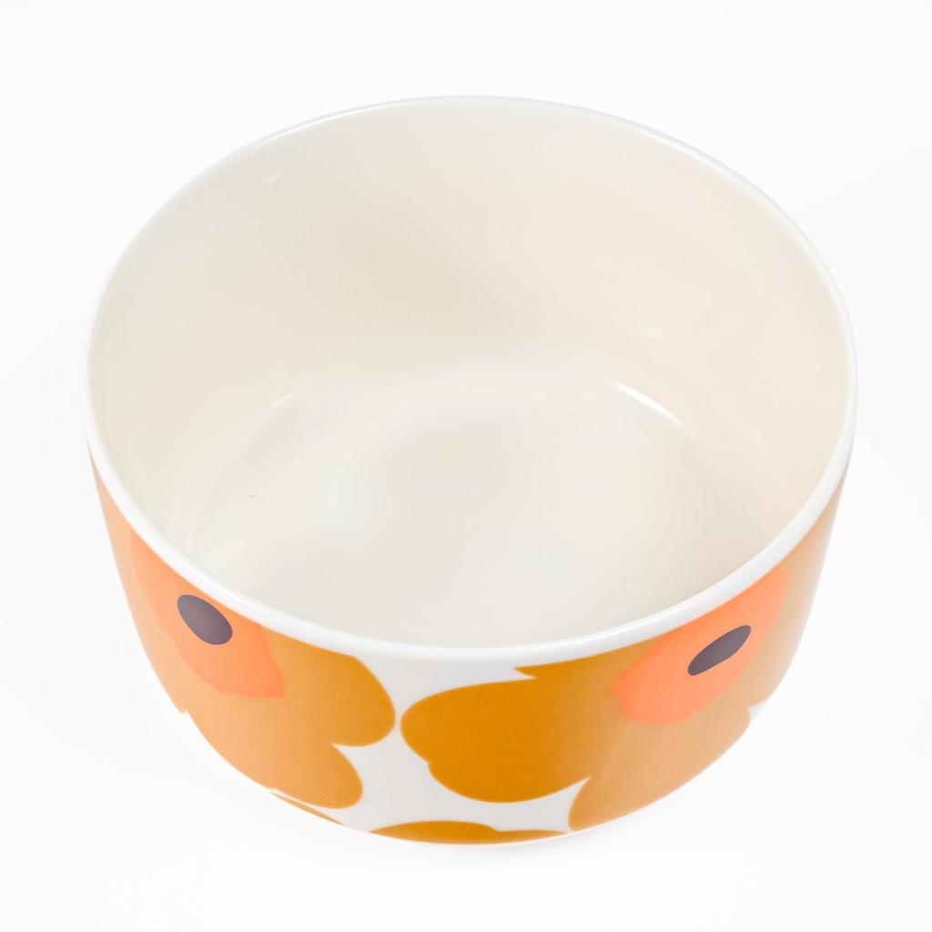 Marimekko Deep 74563 074563 Western Scandinavian Design Bowl, 12.5cm, 500ml, Bowl, Unikko, Brown, 182, Tableware, [Used]