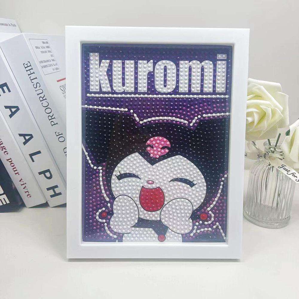 Cartoon Diamond Painting Children's Handmade Diy Diamond Stickers Bedroom Living Room Decorative Painting Masonry Painting with Photo Frame.