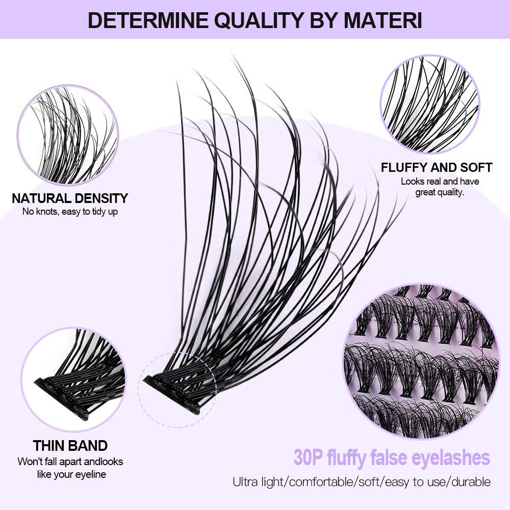 Diy Segmented Fried Hair Single Cluster False Eyelashes 12 Rows Large Capacity Daily Makeup