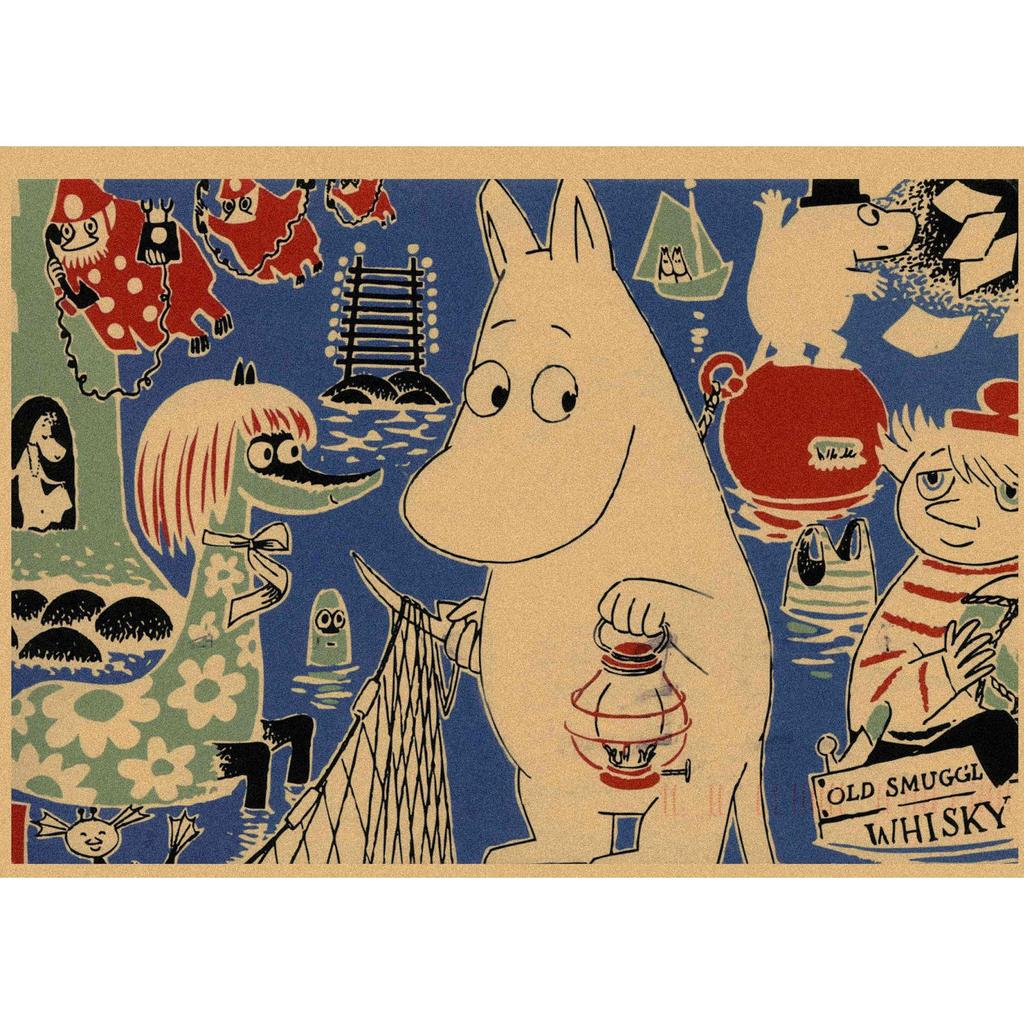 Moomin Family Retro Cartoon Poster Wall Art Mural 397
