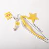 Popcorn Potato Chips Star Shaped Keychain PU Leather Star Keyring  Children Girl