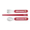 MIKI HOUSE Trio Set: Chopsticks, Spoon, Fork, and Bear Design, Made in Japan, Dishwasher Safe, Suitable for Boys and Girls, Baby, Kids, Kindergarten,