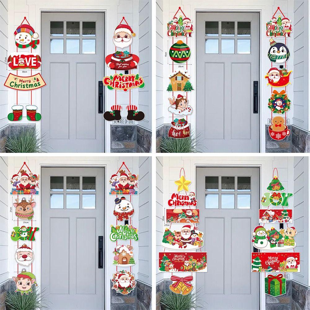 Reindeer Christmas Hanging Flag Santa Claus Door Decor New Christmas Door Hanger  Home