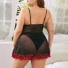 Women Sexy Lace Stitching Sheer Suspender Pajama Sexy Costume Lace Deep V Porn Nightdress Temptation Dress Sex Ladies Pajama