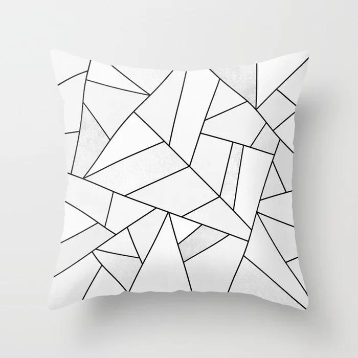 20 New Pink Marble Geometric Pillowcase Marble Velvet Sofa Cushion Cover