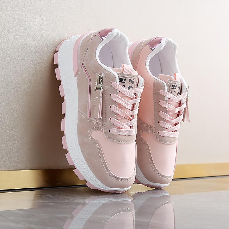 Fashion 2025 Women Sneakers Thick Soled Round Head Fashion Shoes Women Comfortable Breathable Casual Wear-resistant Sneakers