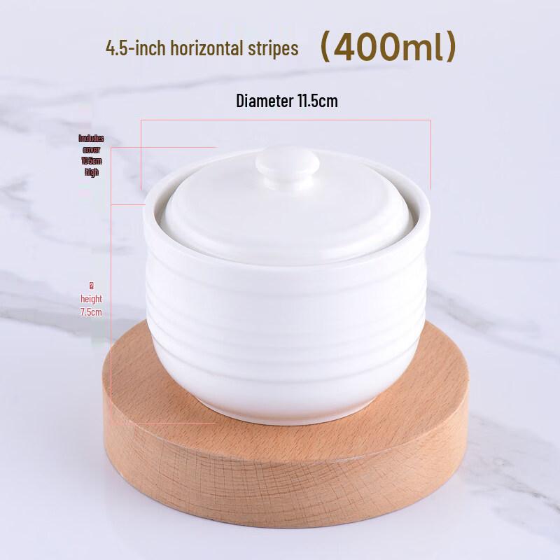 Ruhan Pure White Ceramic Double Boiler Bowls