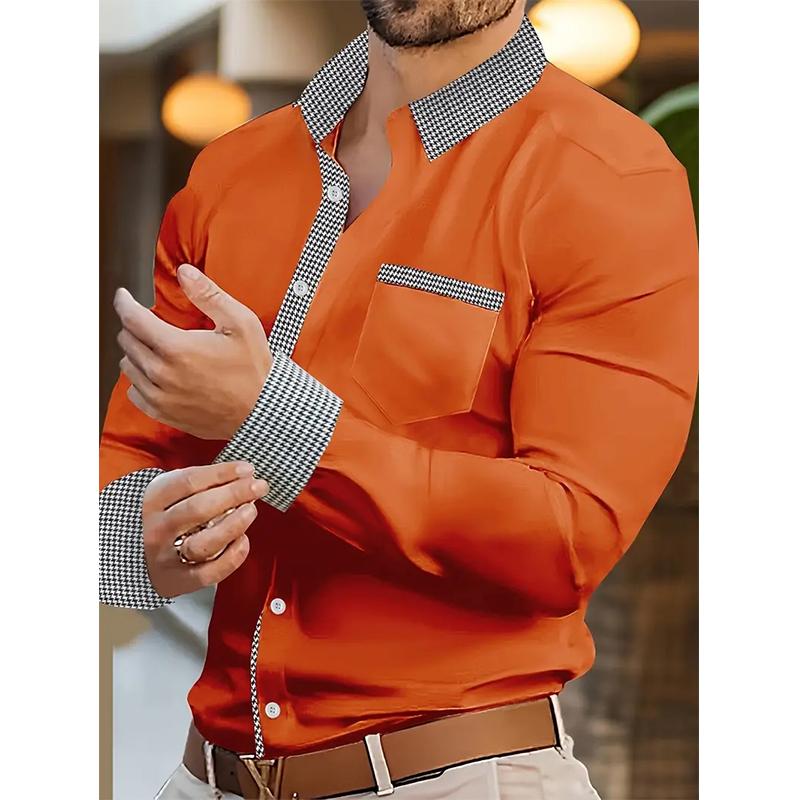 Men's Long Sleeved Spring and Autumn Button Up Shirt with 3D Digital Printing for Casual Daily Entertainment and Fashionable Design