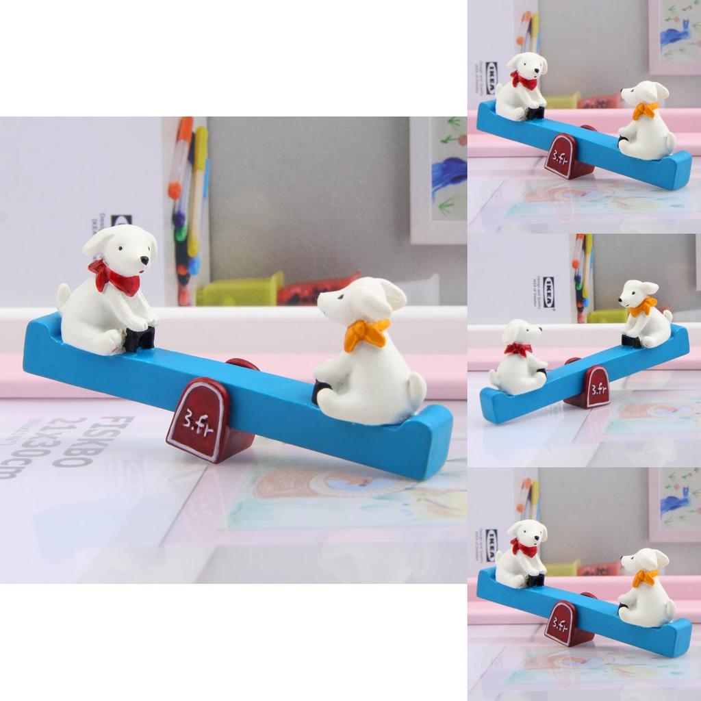 Kawaii Garden Ornament Resin Dog Seesaw Figure With Versatile Planting Decor For Gifts