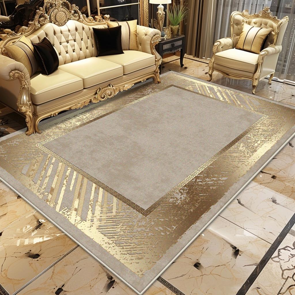 Golden Luxury Carpet for Living Room Large Area Decoration Home Sofa Antiskid Rugs Bedroom Lounge Coffee Tables Soft Floor Mats
