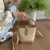 Koreanischer Ins Lässiger Gewebter Stroh Gewebter Beutel Damen Neuer Urlaubsstil Modische Handheld Crossbody Bag Eimerbeutel