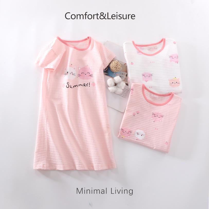 Girls' Breathable Summer Nightgown - Air Conditioning Suit for Kids