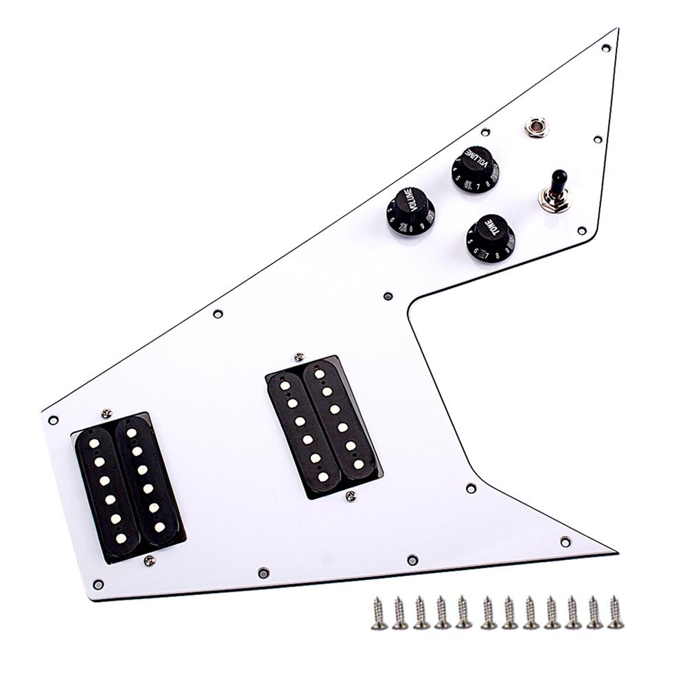 

Electric Guitar Pickguard V Prewired Scratch Plate 3-ply PVC 12 Holes Pickup Replaceable Parts Stringed String