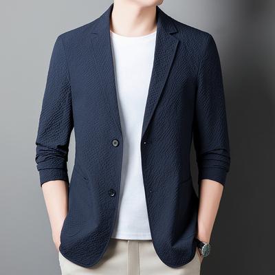 New Solid Color Suit Jacket Men's Korean Version Trendy Fashion Slim Business Casual Single Suit Casual Suit Spring