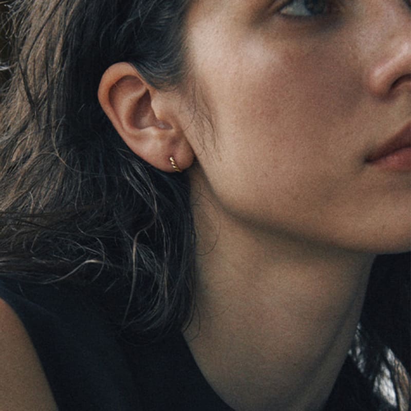 Verte [925 Silver] Deux.silver.196 / Mini Bout Earring (gold)