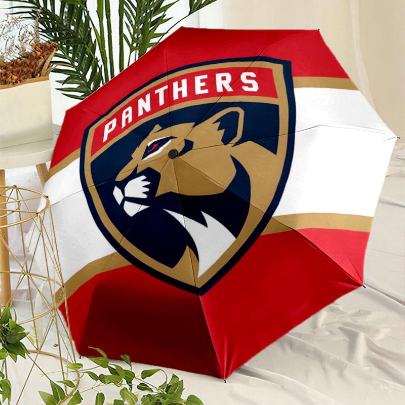 Florida Panthers Fashionable Automatic Opening/Closing Folding Umbrella. Portable and Foldable, Ideal for Gift, Travel, and Daily Use