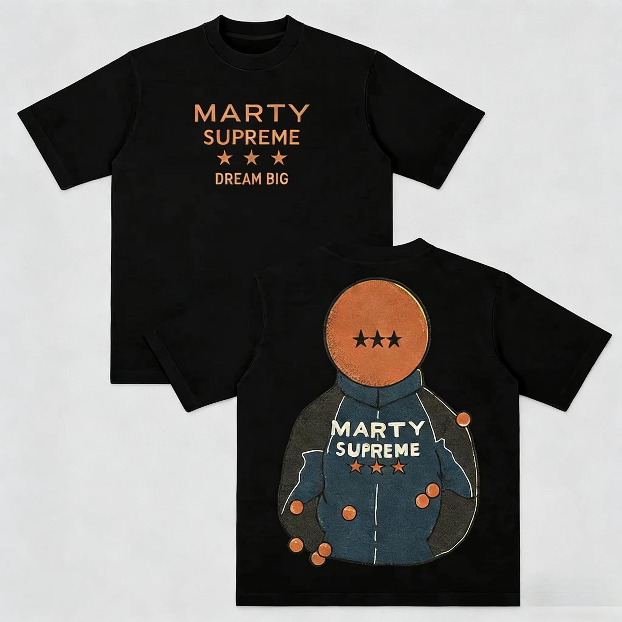 

Фильм Марти Supreme Мечтай по-крупному Графика Чистый хлопок Унисекс Рубашка 2026 Лето Новинка Мужская Мода Y2k Футболка с коротким рукавом Подарок фанату L