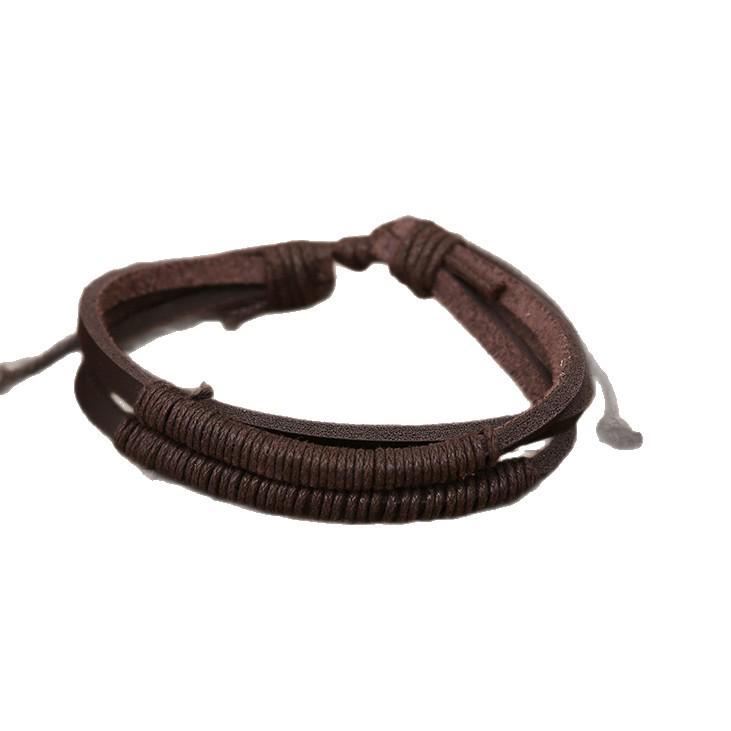 2025 Retro Gewebtes Leder & Perlen DIY Armband Set für Männer