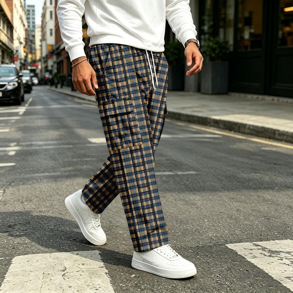 Men's Casual Straight-Leg Drawstring Jogger Pants for Commute and Sports