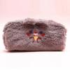 Plush Pencil Case for Girls Large Capacity Cute Bear Pen Bag for Students Fluffy Furry Stationery Pouch for School
