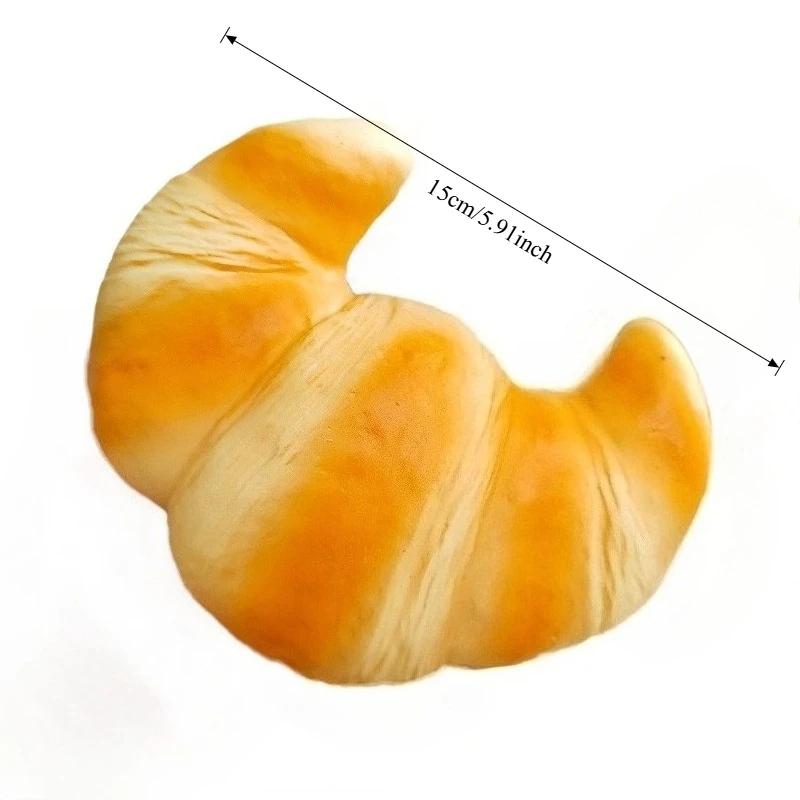 Squishy Croissant Knetspielzeug Langsam aufsteigendes Klebriges Stressabbau-Spielzeug Superweiches Lebensmittel Kreative Simulation Brot Anti-Angst-Spielzeug