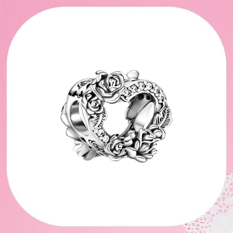 Sparkling Rose In Bloom Series Charm Bead Purple Pink Rose In Bloom Fit Original Bracelets Accessories Diy Jewelry Gift