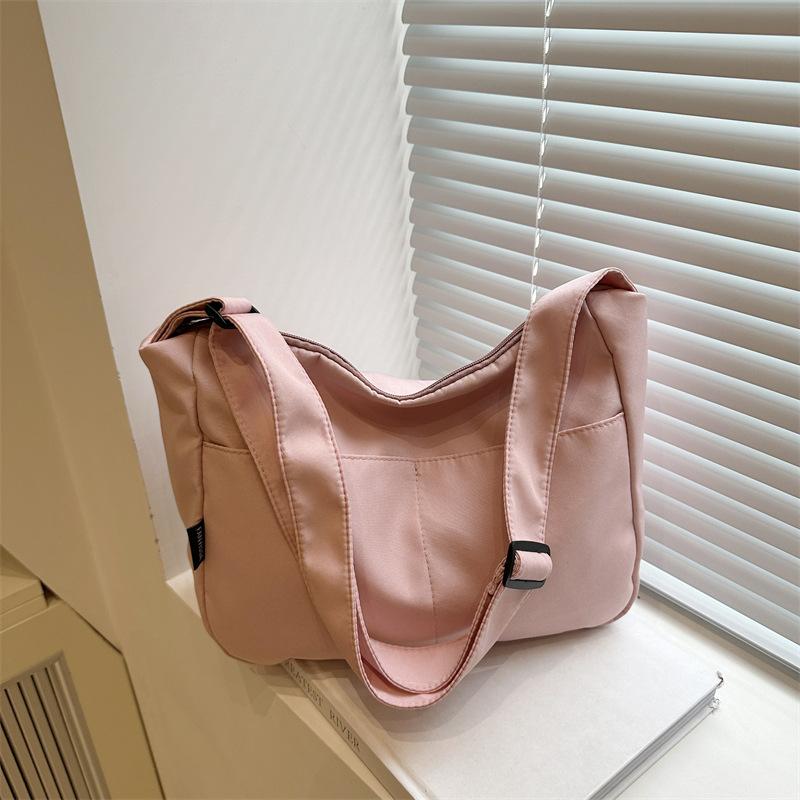 New Summer Popular Large-capacity Simple Casual Solid Color Shoulder Crossbody Fashion Class Commuter Tote Bag
