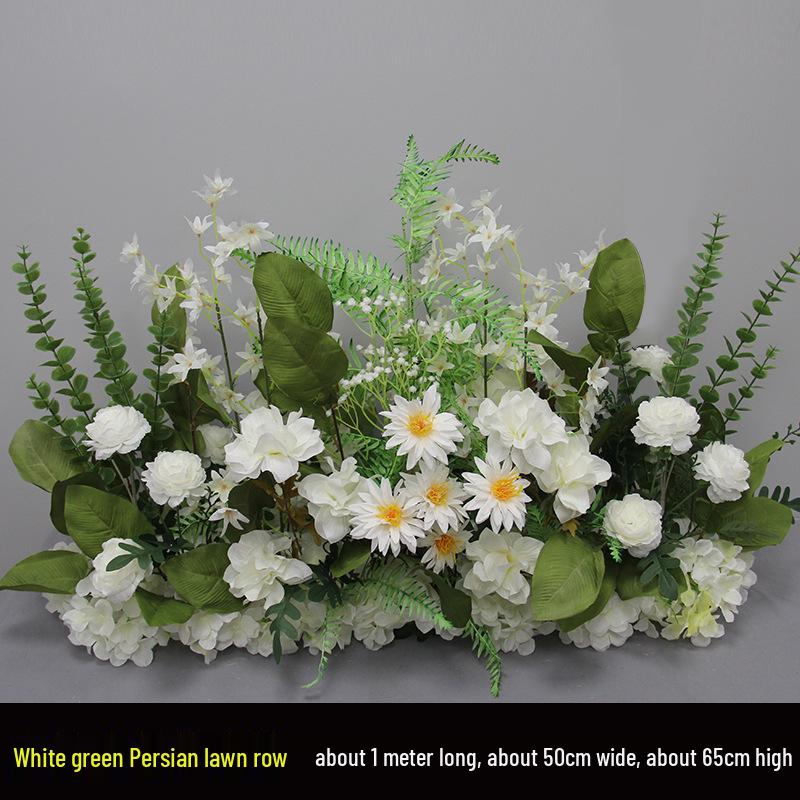 Blue Artificial Flower Row for Wedding Aisles and T-stage Decorations