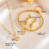 Roman Stainless Steel Jewelry Set: Color-Preserving Necklace, Bracelet & Earrings - Non-Fading, Simple Titanium Design