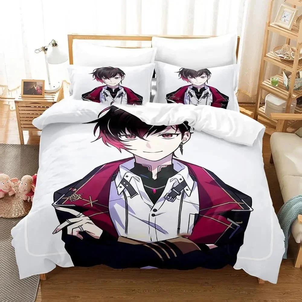 

SkinFriendly Cozy king Queen Quilt Comforter 3DAnime Ver Vermillion NIJISANJI EN Bed Size Boys Adult Comforter (quilt)-EU Single(135*200cm)3pcs