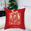 45x45CM Christmas Square Pillow Case Red Elk Snowflake Bell Stocking Star Zipper Reusable Sofa Bedroom Decoration Pillow Cushion Cover Party Supplies