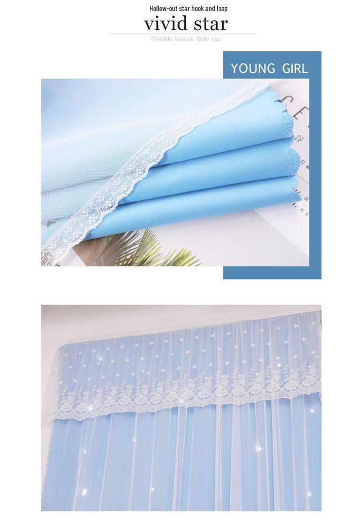 Self-Adhesive Blackout Velcro Curtain with Header for Balcony, Bedroom, Bay Window