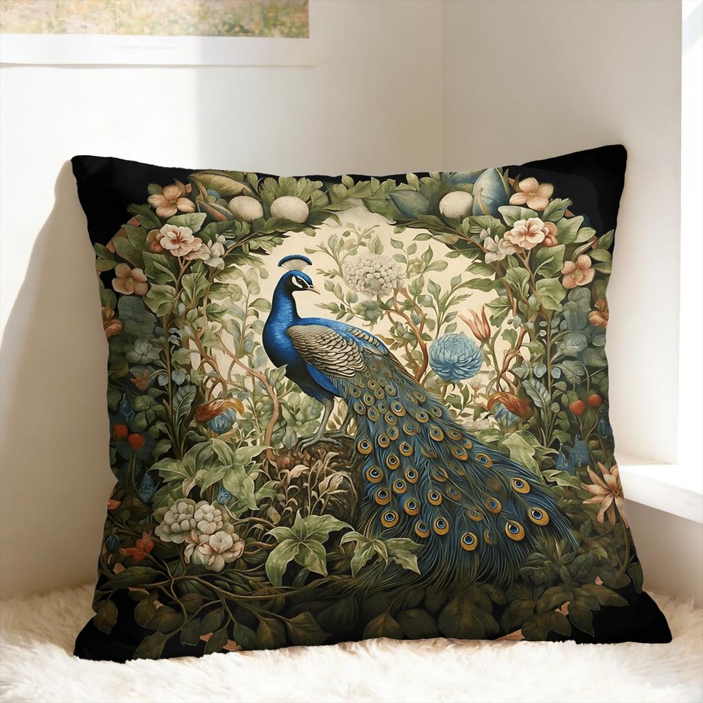Peacock Feather Printing Pillow Case Fashion Pillow Cover Comfy Pillowcases For Sofa Couch Bed Living Room