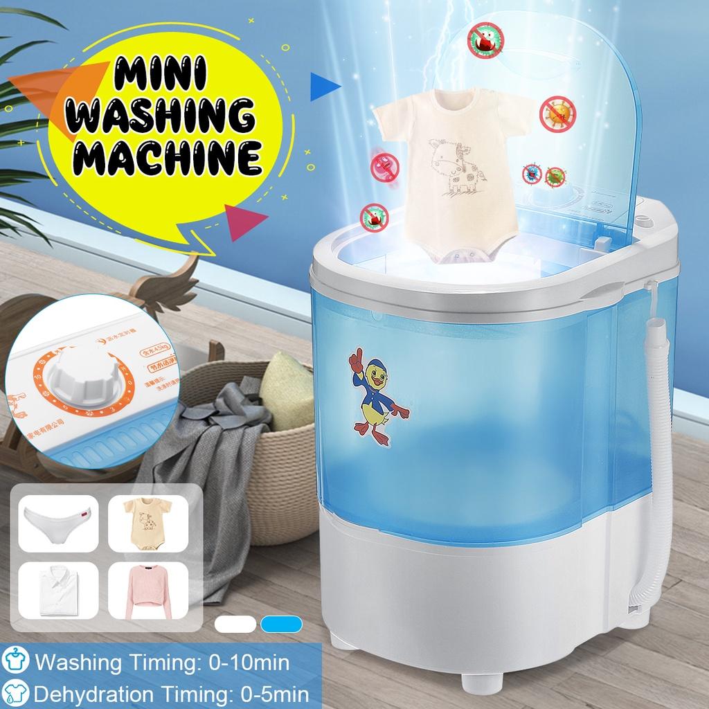 300W Mini Portable Clothes Washing Machine Capacity Small Washer Low Noise Automatic Single-Barrel Washer For Home/Dorm 4.5Kg