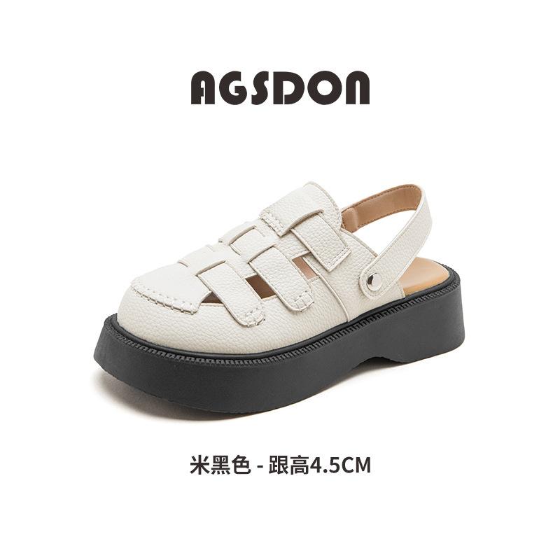 

Augustine Roman sandals women s new summer models in 2025 wear two thick-soled bag heads with skirts and half slippers outside 41