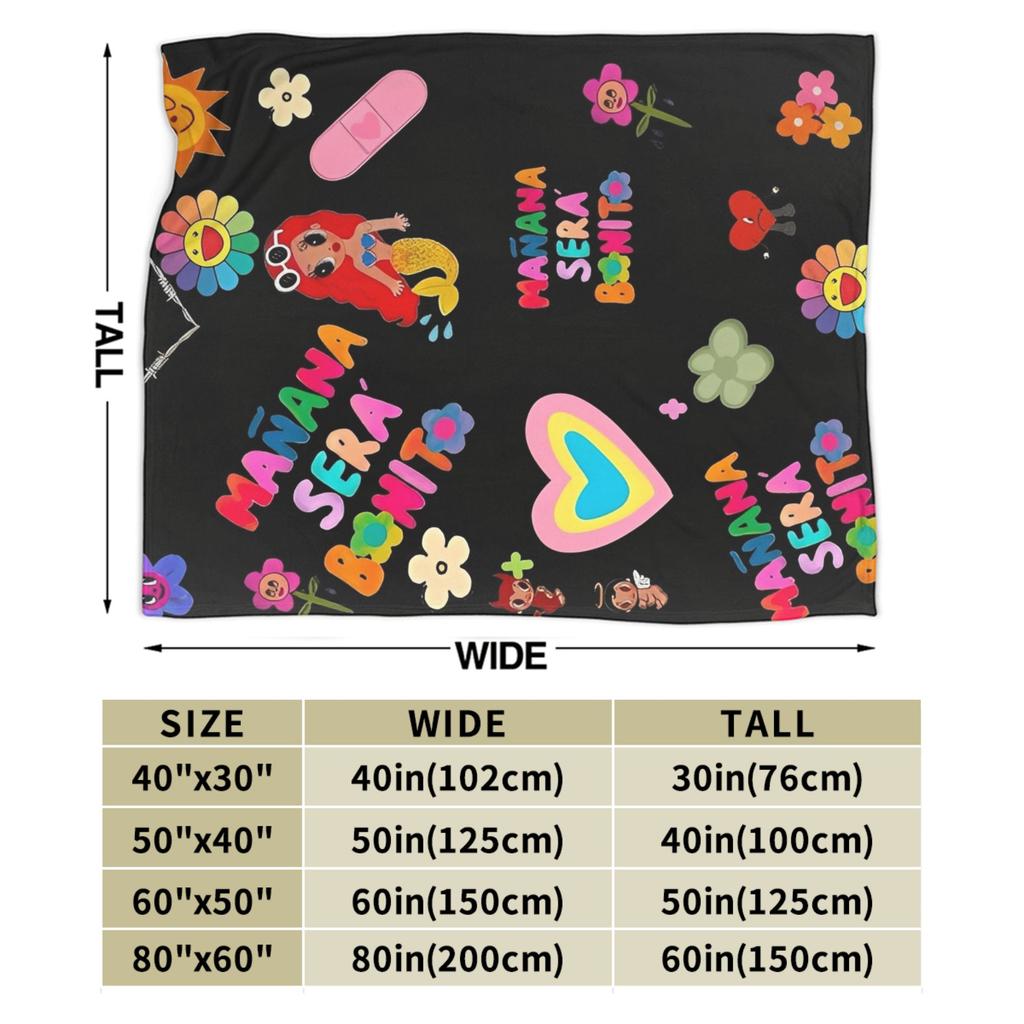 Manana Sera Bonito Karol G Blanket Quality Warm Soft Throw Blanket Winter Travel Office Couch Chair Novelty Bedspread