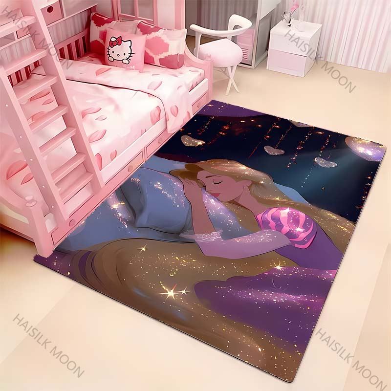 Disney Sleeping Beauty Princess Series Printed Carpet Rugs for Living Rooms Bedrooms Decorative Mat Kids Play Rugs Luxury Gift