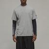 Y-3 FW22 Solid Color Logo Patch Round Neck Short Sleeve T-Shirt Men Tops Gray IB4786
