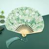 Creative Cotton Linen Cloth Retro Shell Fan Handheld Chinese Style Chinese Style Fan Folding Hand Fan Craft