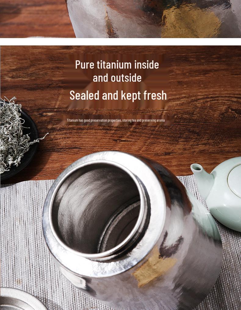 Large Pure Titanium Airtight Tea Storage Jar - High-End, Lightweight, and Portable Magnetic Travel Canister