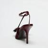 Fashion Luxury Brand Designer Ankle Strap High Heels Women Sexy Pointed Toe Patent Leather Heeled Sandals Bow Banquet Thin Heels Pumps