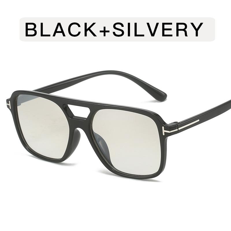 European American Style Women Sunglasses Double Bridge Square Shape Designer Sun Glasses UV400 Protection Man Sunglass