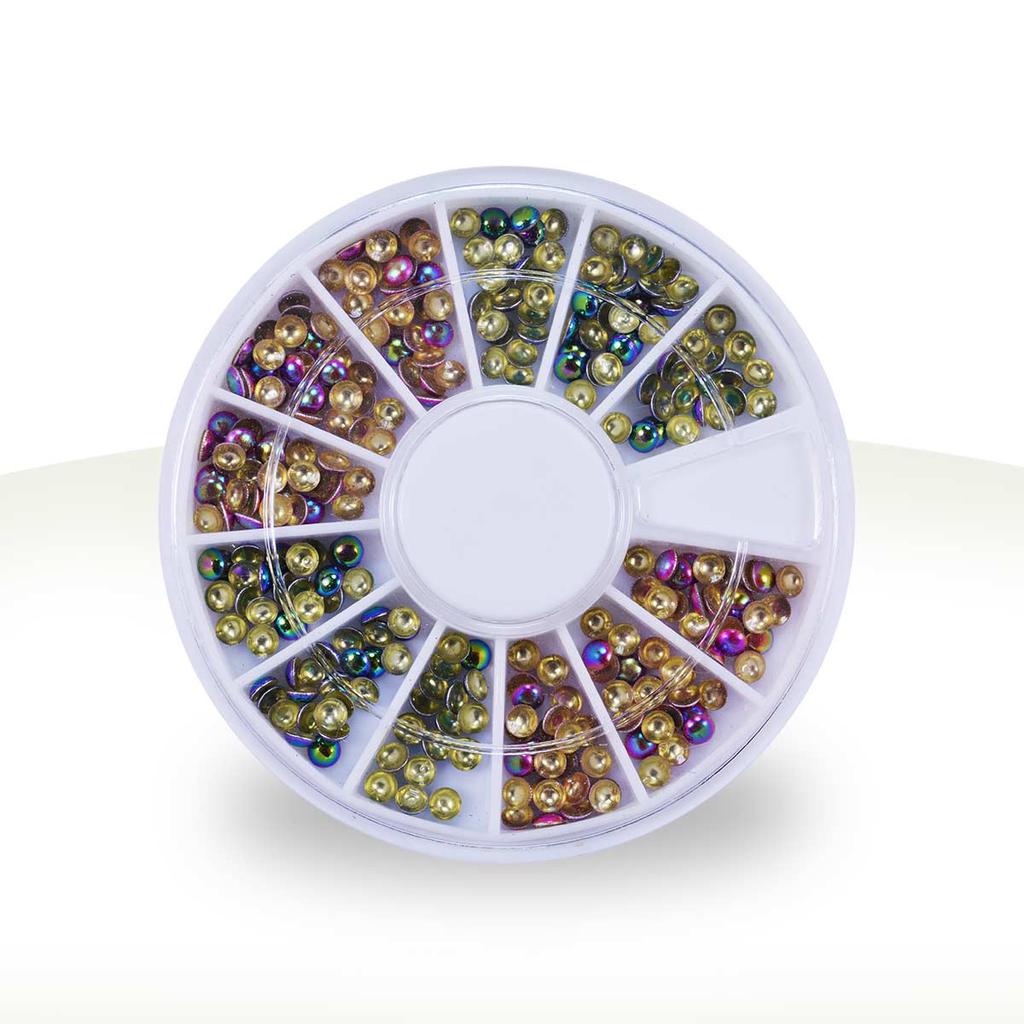 Pink and Blue Round Metal Deco Carousel Nail Art