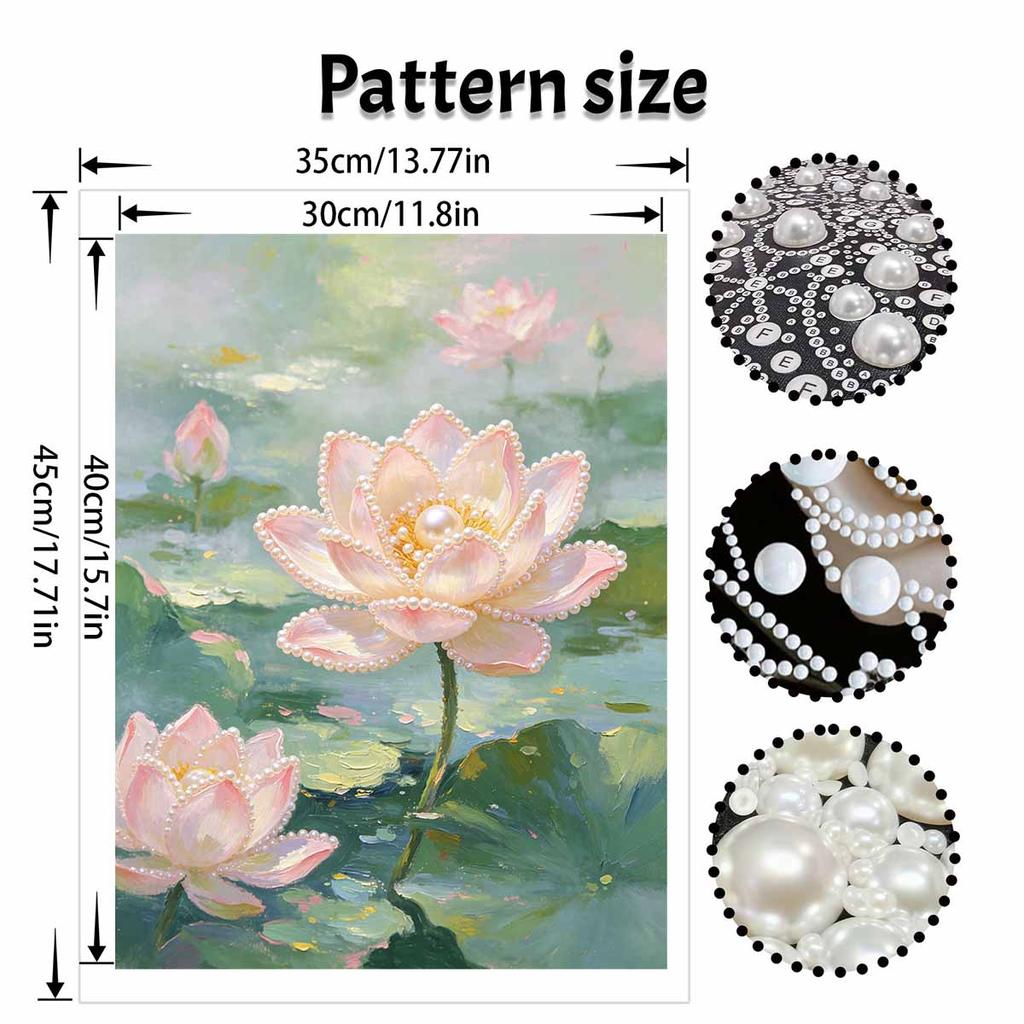Pearl Lotus Flower Painting Kit Painting Art Handmade Diy Home Decoration Painting. 81 Characters.